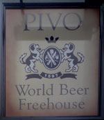 The pub sign. Pivo, York, North Yorkshire