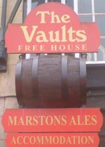 The pub sign. The Vaults, Uppingham, Rutland