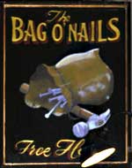The pub sign. The Bag O' Nails, Bristol, Avon