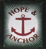 The pub sign. Hope & Anchor, Bristol, Avon