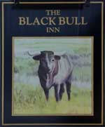 The pub sign. Black Bull Inn, Whittlesey, Cambridgeshire