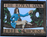 The pub sign. The Royal Oak, Nonington, Kent