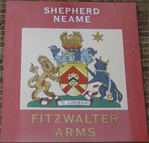 The pub sign. Fitzwalter Arms, Goodnestone, Kent