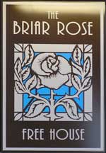 The pub sign. The Briar Rose, Birmingham, West Midlands