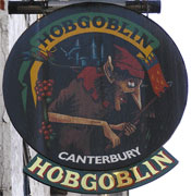 The pub sign. Hobgoblin, Canterbury, Kent