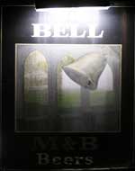 The pub sign. The Bell, Worcester, Worcestershire