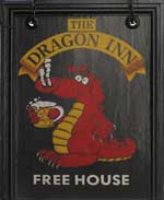 The pub sign. The Dragon Inn, Worcester, Worcestershire