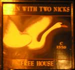 The pub sign. Swan with Two Nicks, Worcester, Worcestershire