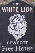 The pub sign. The White Lion, Fewcott, Oxfordshire