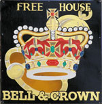 The pub sign. Bell & Crown, Canterbury, Kent