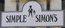 The pub sign. Simple Simon's, Canterbury, Kent