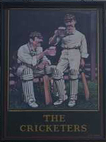 The pub sign. The Cricketers, Addiscombe, Greater London