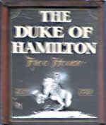 The pub sign. Duke of Hamilton, Hampstead, Greater London