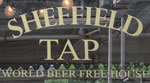 The pub sign. Sheffield Tap, Sheffield, South Yorkshire