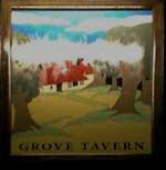 The pub sign. Grove Tavern, Tunbridge Wells, Kent