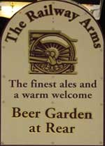 The pub sign. The Railway Arms, Alton, Hampshire