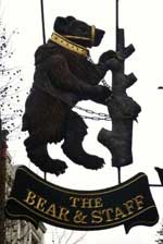 The pub sign. The Bear & Staff, Leicester Square, Central London
