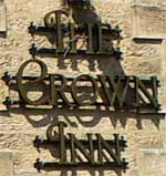 The pub sign. Crown Inn, Humshaugh, Northumberland
