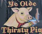 The pub sign. Ye Olde Thirsty Pig, Maidstone, Kent