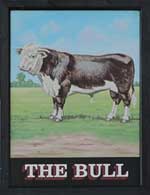 The pub sign. The Bull, Rolvenden, Kent