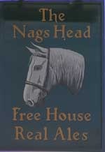 The pub sign. The Nags Head, Lyme Regis, Dorset