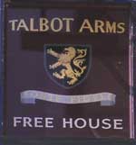 The pub sign. Talbot Arms, Uplyme, Devon