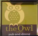The pub sign. The Owl, Leeds, West Yorkshire