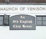 The pub sign. Haunch of Venison, Salisbury, Wiltshire