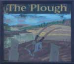 The pub sign. The Plough, Stalisfield Green, Kent