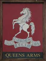 The pub sign. Queens Arms, Cowden Pound, Kent