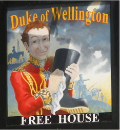 The pub sign. Duke of Wellington, Wareham, Dorset