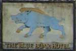 The pub sign. Blue Boar Hotel, Maldon, Essex