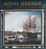 The pub sign. Royal George, Euston, Central London
