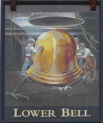 The pub sign. Lower Bell, Blue Bell Hill, Kent