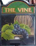 The pub sign. The Vine Inn, Manchester, Greater Manchester