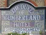 The pub sign. Duke of Cumberland, Whitstable, Kent