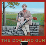 The pub sign. The Dog & Gun, Maidstone, Kent