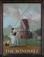 The pub sign. The Windmill, Hollingbourne, Kent