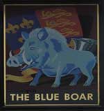 The pub sign. The Blue Boar, Poole, Dorset