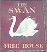 The pub sign. The Swan on the Green, West Peckham, Kent