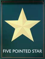 The pub sign. Five Pointed Star, West Malling, Kent