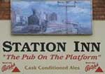 The pub sign. Station Inn, Porthmadog, Gwynedd