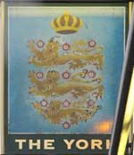 The pub sign. The York, Bolton, Greater Manchester