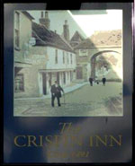 The pub sign. The Crispin Inn, Sandwich, Kent