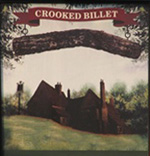 The pub sign. The Crooked Billet, Ware, Hertfordshire