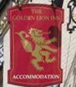 The pub sign. Golden Lion Inn, Bridgnorth, Shropshire