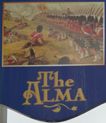The pub sign. The Alma, Deal, Kent