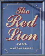 The pub sign. The Red Lion, Ripley, Derbyshire