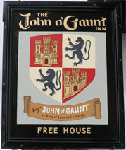 The pub sign. John of Guant, Horsebridge, Hampshire