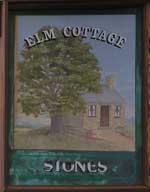 The pub sign. Elm Cottage, Gainsborough, Lincolnshire